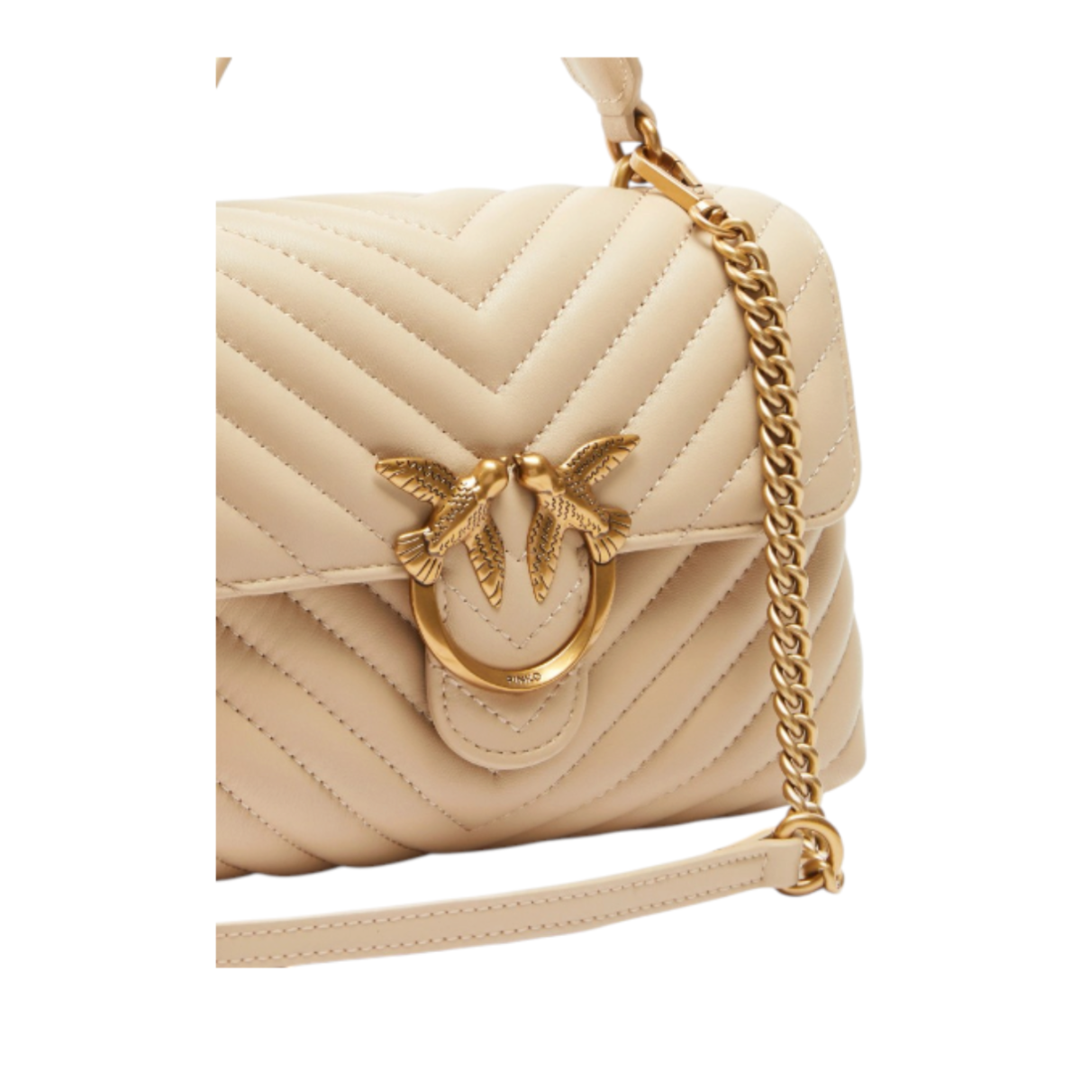 Beige Quilted Love Bag.
