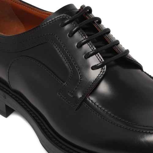 Black Leather Derby Shoes.