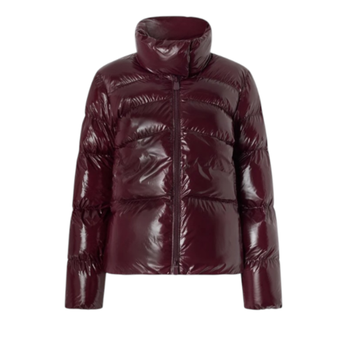 Burgundy Puffer Jacket.