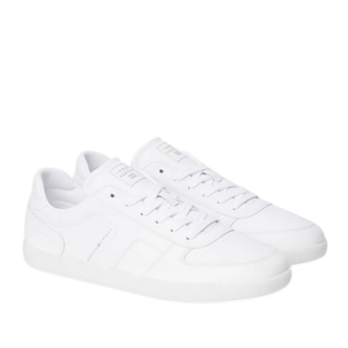 White Low-Top Sneakers.