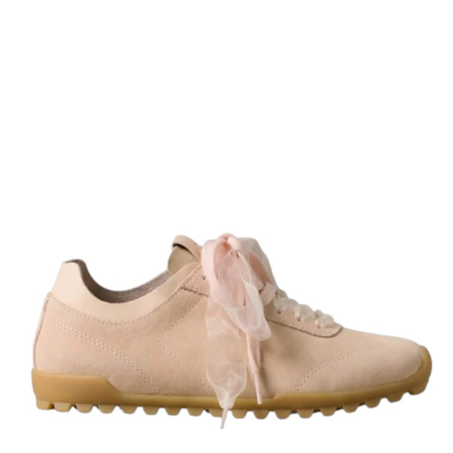 Beige Suede Sneakers.