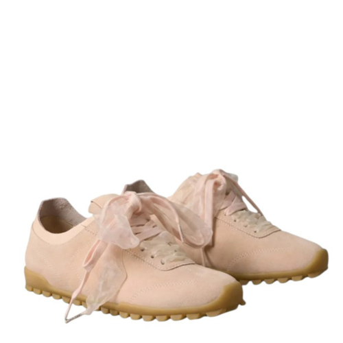 Beige Suede Sneakers. 2