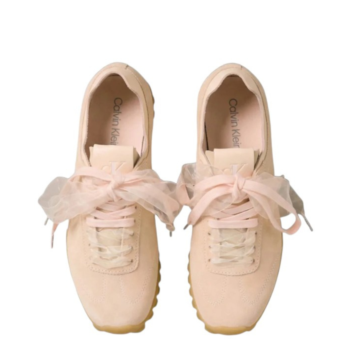 Beige Suede Sneakers.