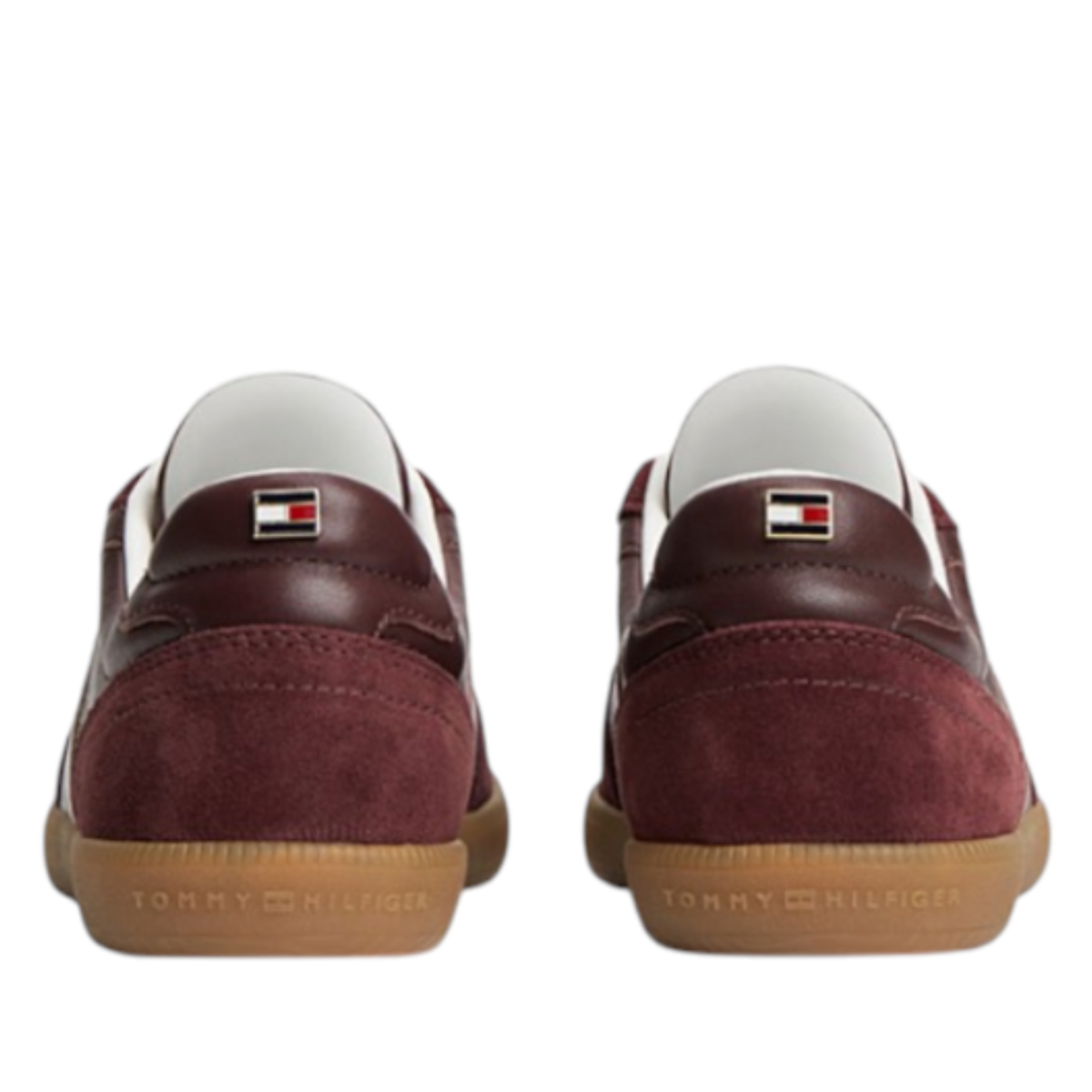 Burgundy Suede Sneakers.