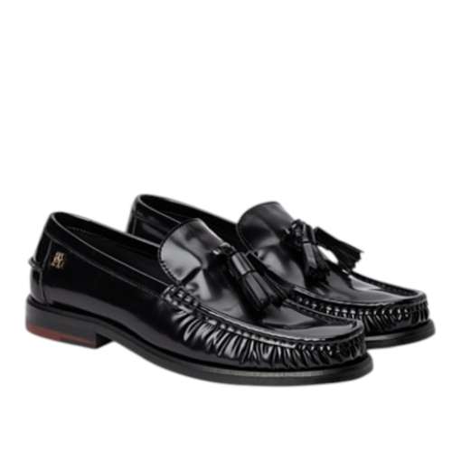 Black Patent Leather Loafers.