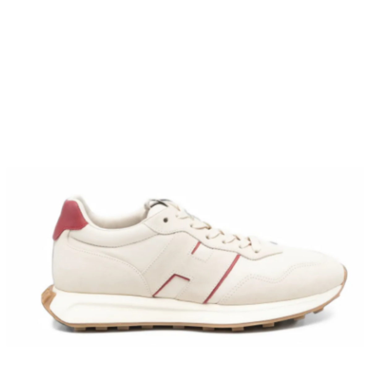 White and Beige Sneakers.