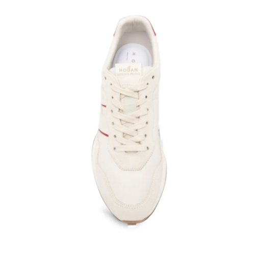 White and Beige Sneakers.