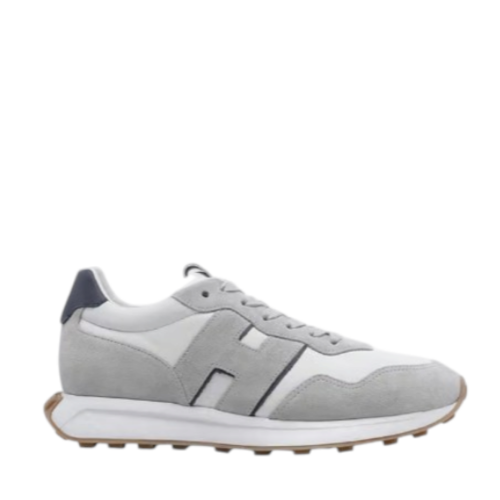 Grey and White Sneakers.