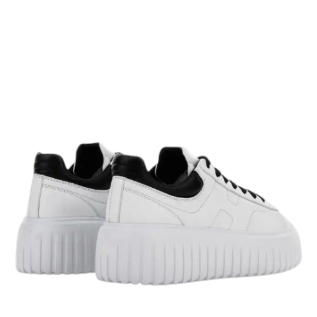 White and Black Platform Sneakers.