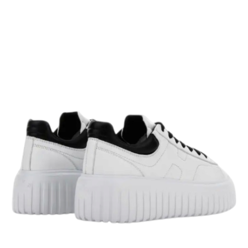White and Black Platform Sneakers.