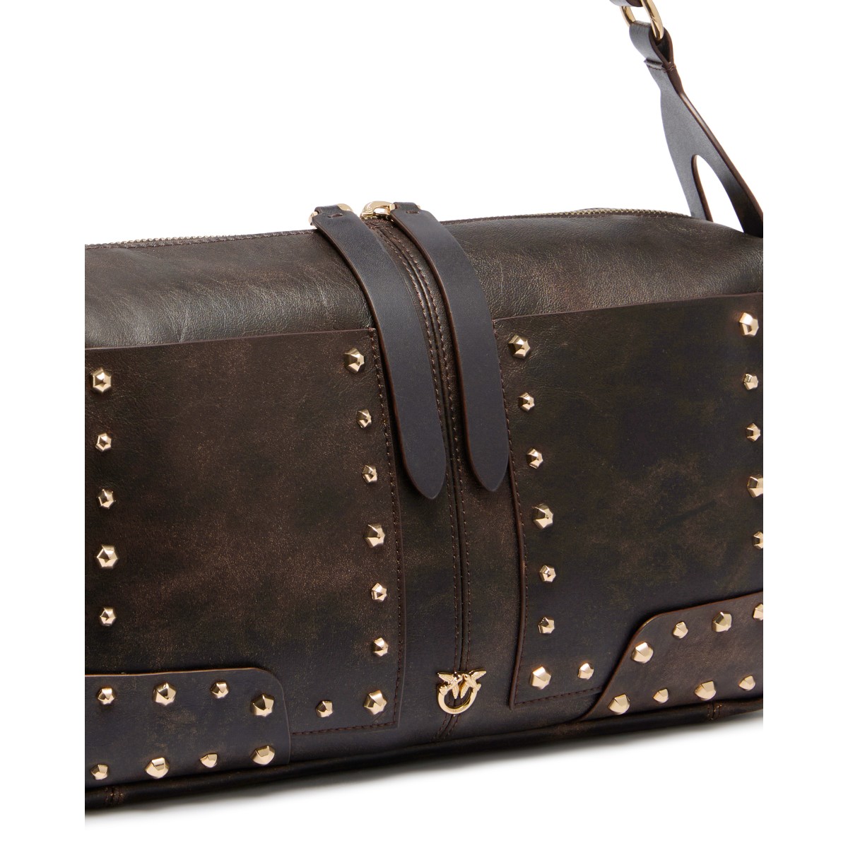 Black Studded Shoulder Bag.