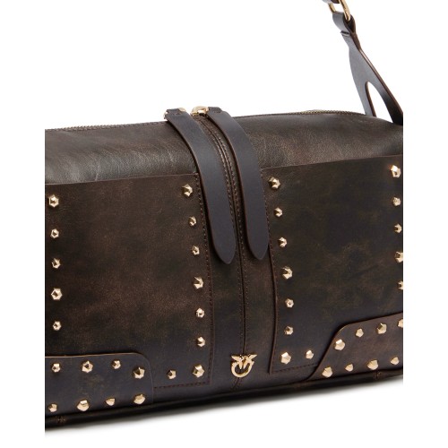 Black Studded Shoulder Bag.