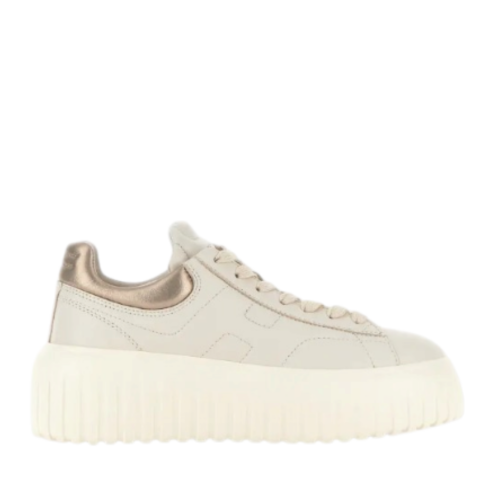 Beige Platform Sneakers.