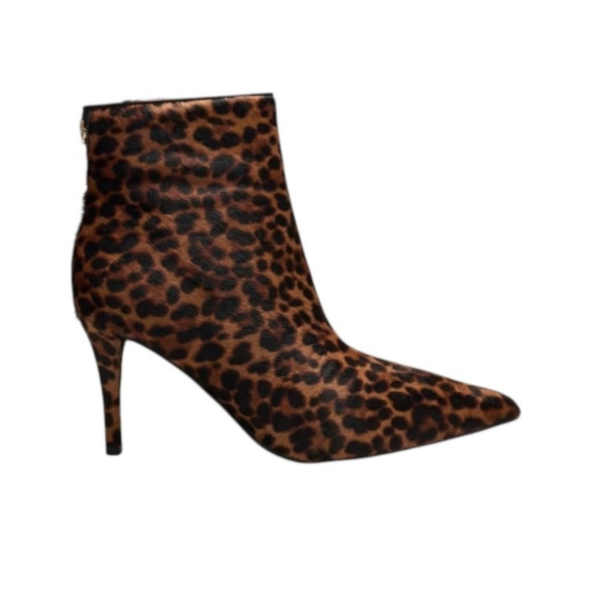 Brown Leopard-Print Ankle Boots.