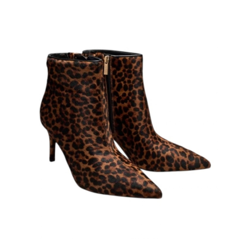 Brown Leopard-Print Ankle Boots. 2