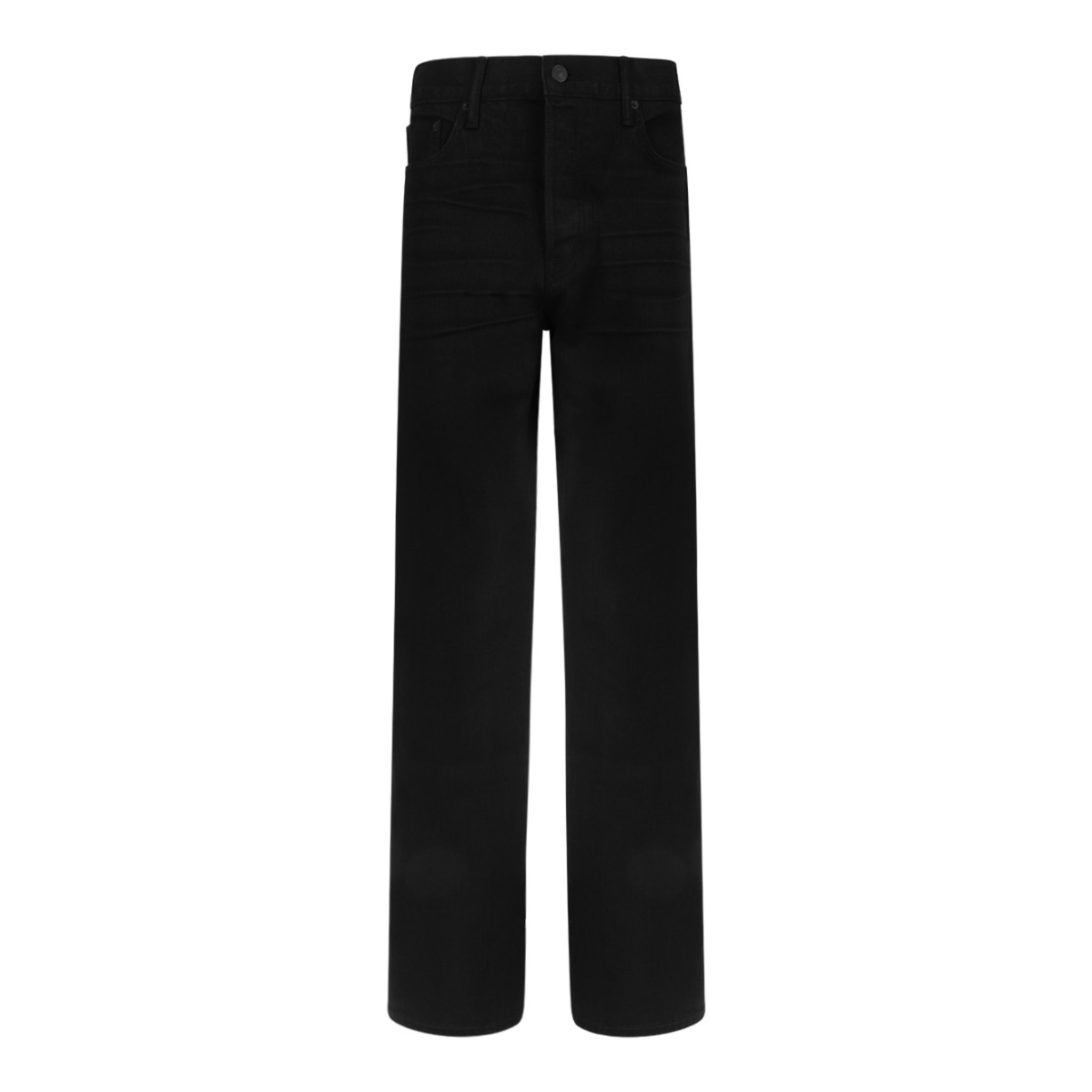 Black Straight-Leg Trousers.