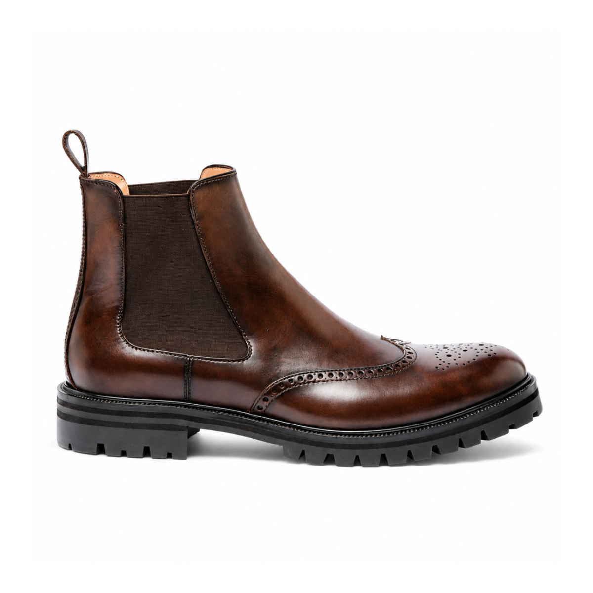 Brown Leather Chelsea Boots.