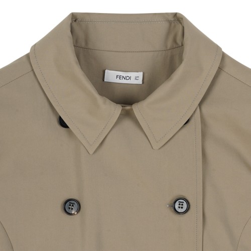 Beige Double-Breasted Dress.