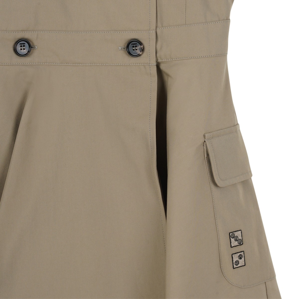 Beige Double-Breasted Dress.
