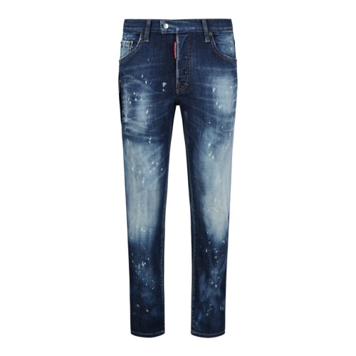 Blue Distressed Denim Jeans.