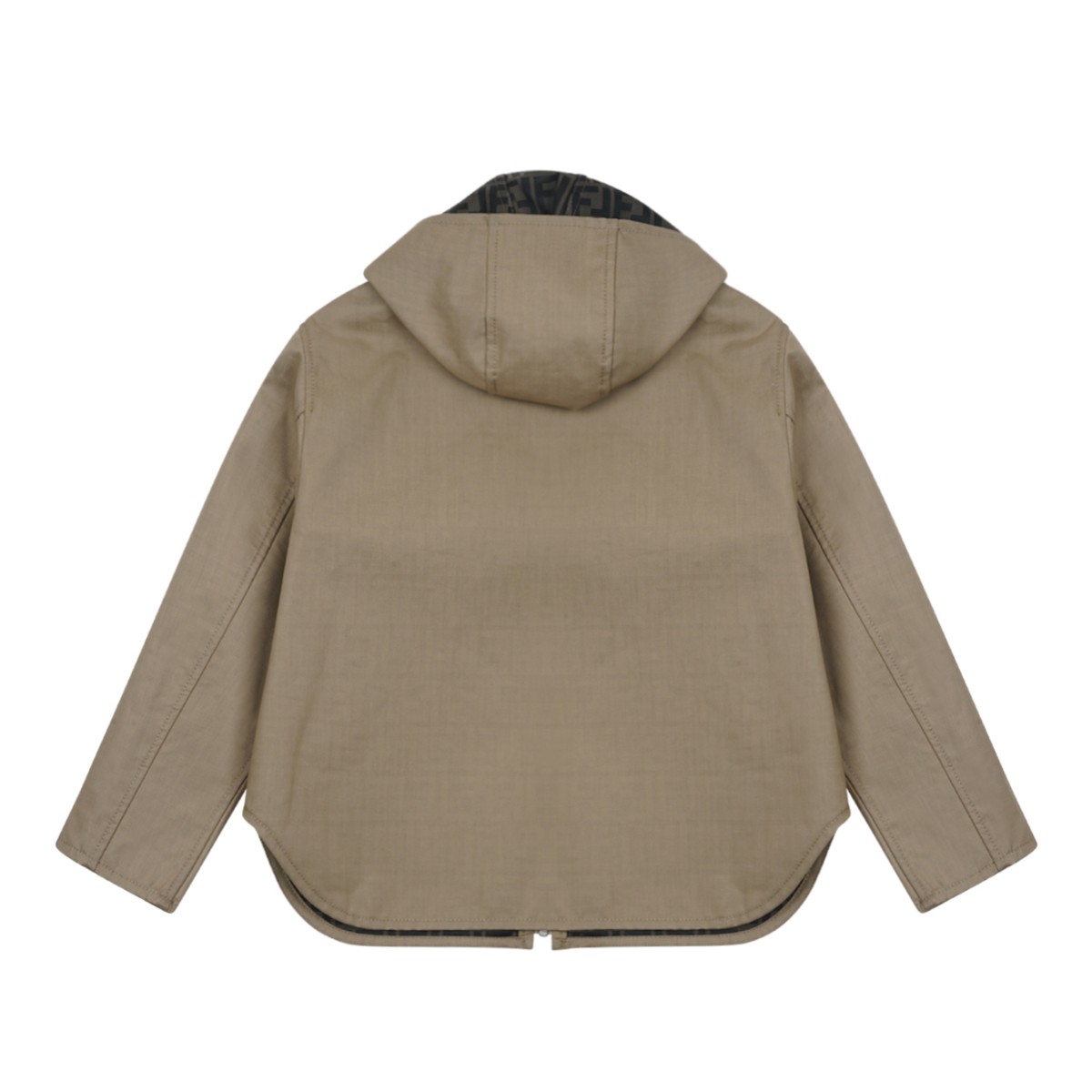 Beige Hooded Jacket.