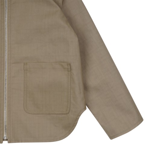 Beige Hooded Jacket.