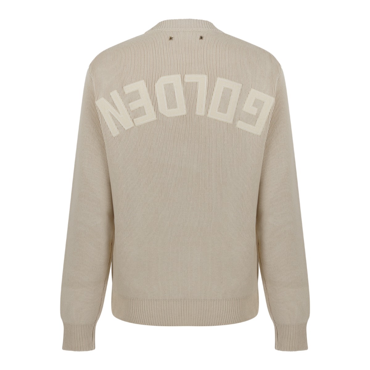 Beige Crewneck Sweater.