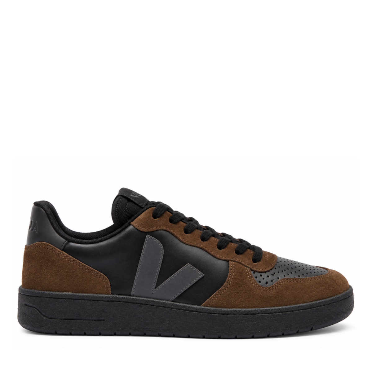 Brown and Black Suede Sneakers.