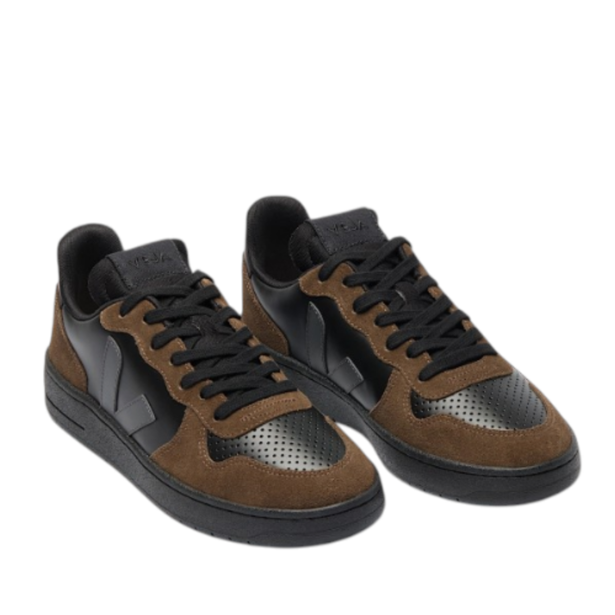 Brown and Black Suede Sneakers.
