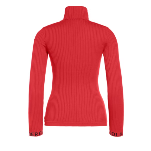 Red Ribbed Turtleneck Sweater. 2