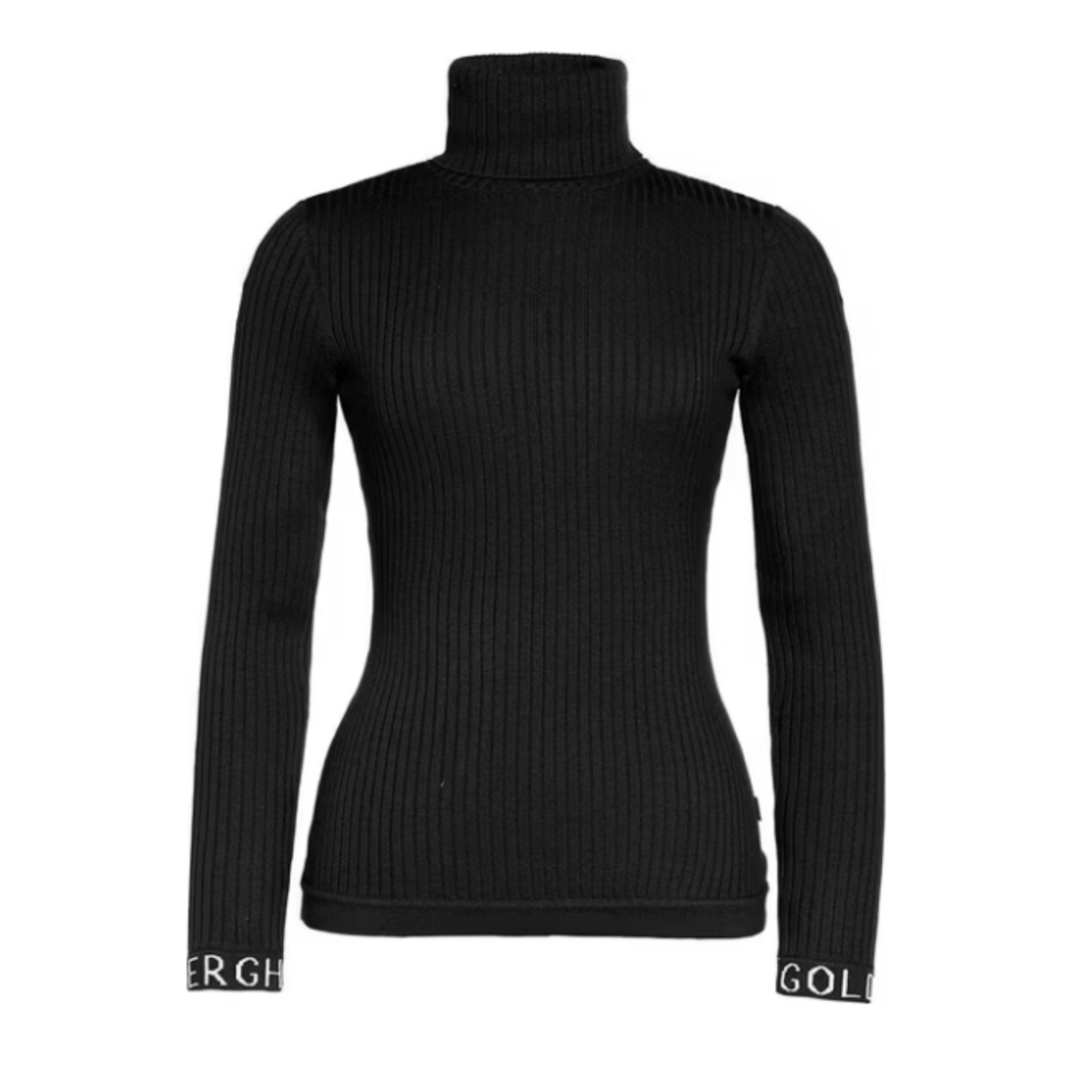 Black Ribbed Turtleneck Sweater.