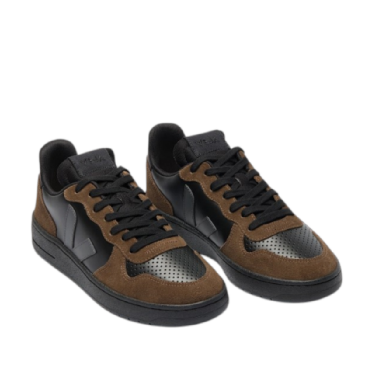 Brown and Black Suede Sneakers.