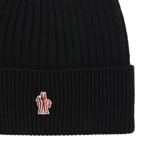 Black Ribbed Beanie. 2