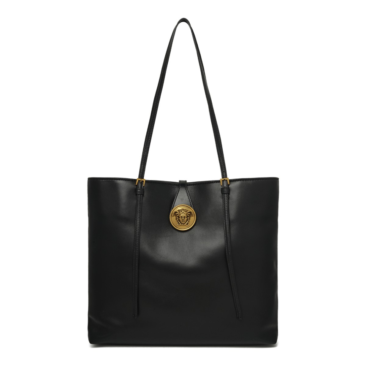 Black Leather Tote Bag.