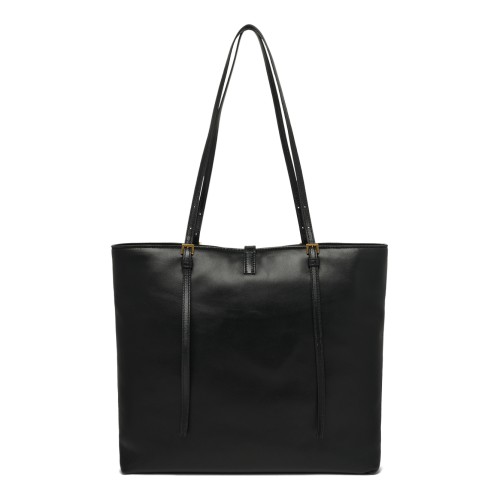 Black Leather Tote Bag. 2