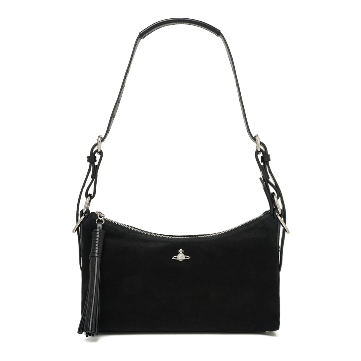 Black Leather Shoulder Bag.