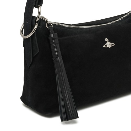 Black Leather Shoulder Bag.