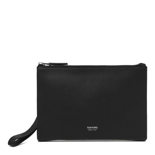 Black Leather Clutch Bag.
