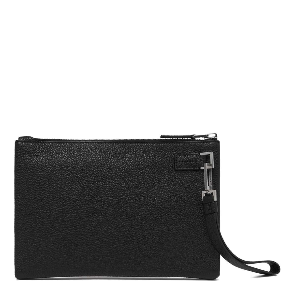 Black Leather Clutch Bag.