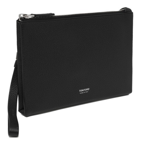 Black Leather Clutch Bag.