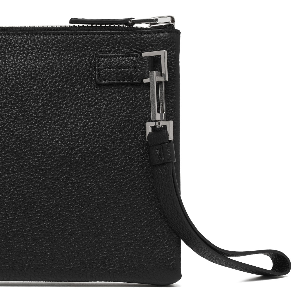 Black Leather Clutch Bag.