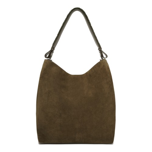 Olive Green Suede Shoulder Bag