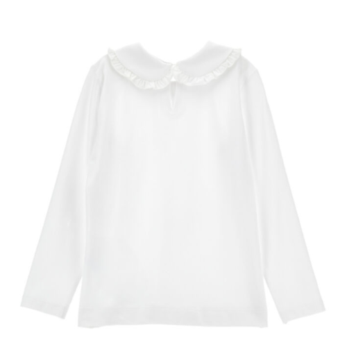 White Ruffled Collar Top.