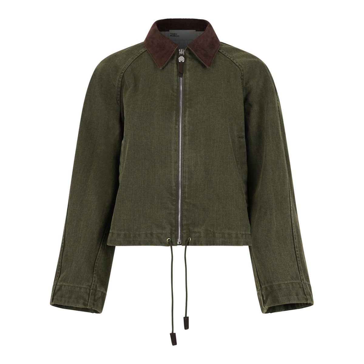 Olive Green Cropped Jacket.