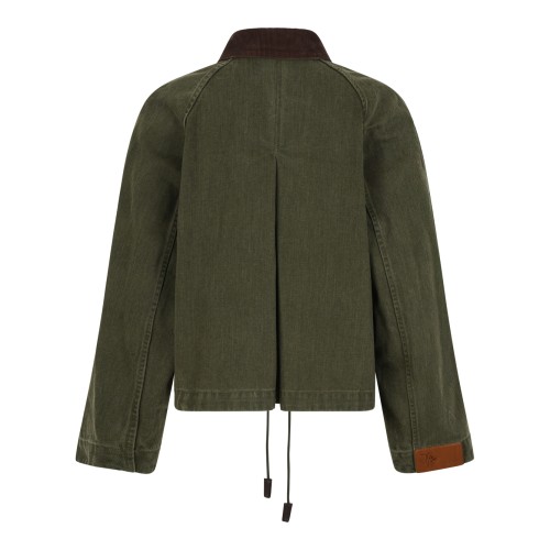 Olive Green Cropped Jacket. 2