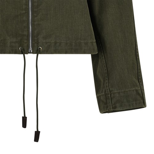 Olive Green Cropped Jacket.