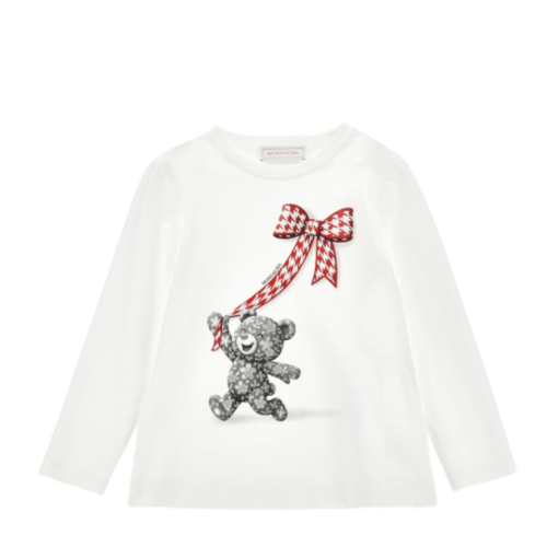 White Teddy Bear Long-Sleeve T-Shirt.
