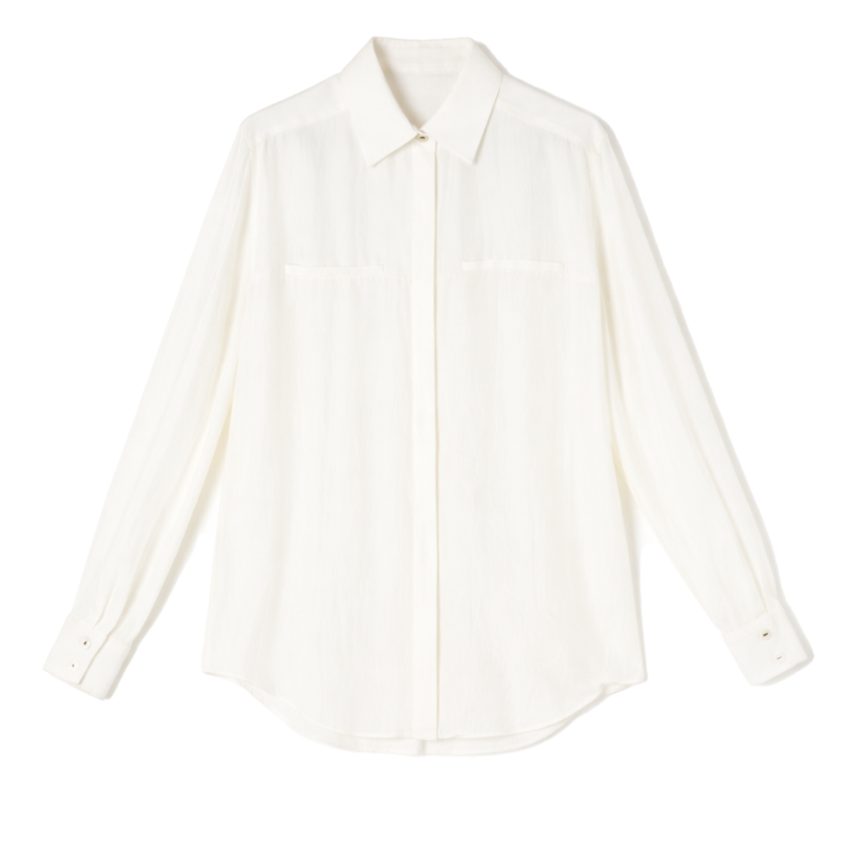 White Long-Sleeve Shirt.