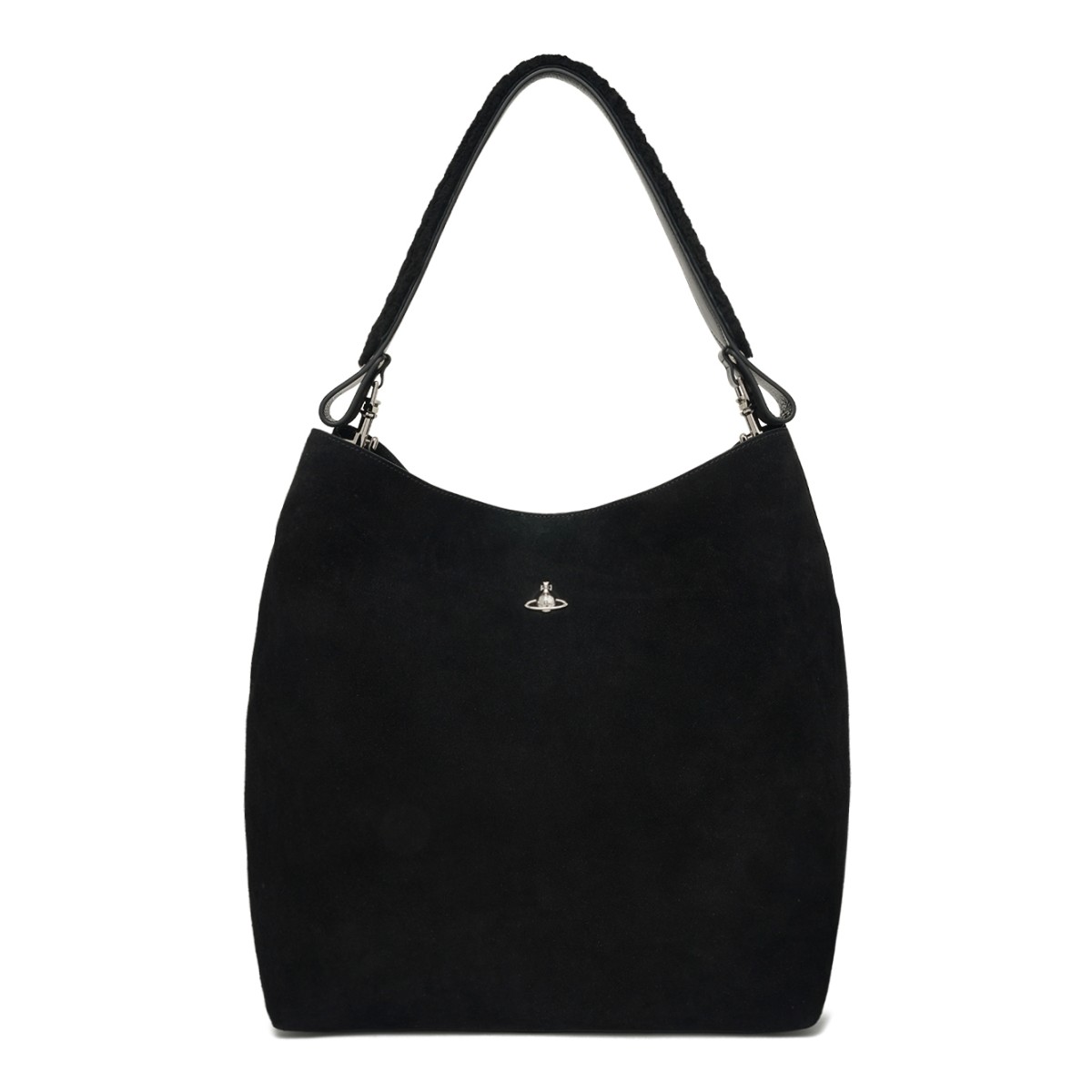 Black Suede Shoulder Bag.