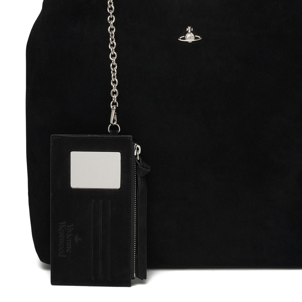 Black Suede Shoulder Bag.